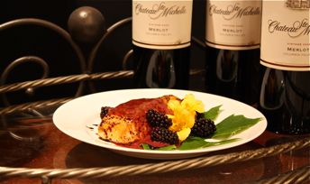 Grilled King Salmon with Blackberry-Merlot Beurre Rouge